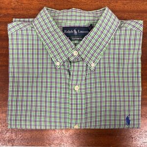Ralph Lauren Plaid Button Down‎ Shirt Custom Fit Long Sleeve XXL